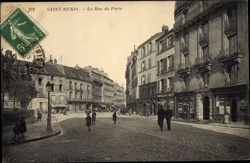 Ak Saint Denis Seine Saint Denis, La Rue de Paris