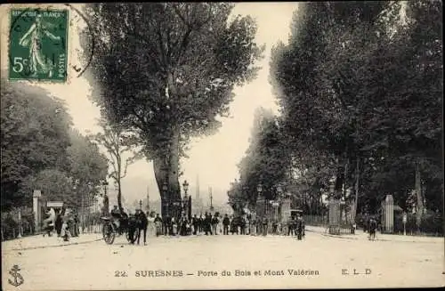 Ak Suresnes Hauts de Seine, Porte du Bois et Mont Valerien