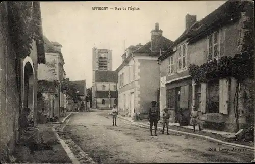 Ak Appoigny Yonne, Rue de l'Eglise