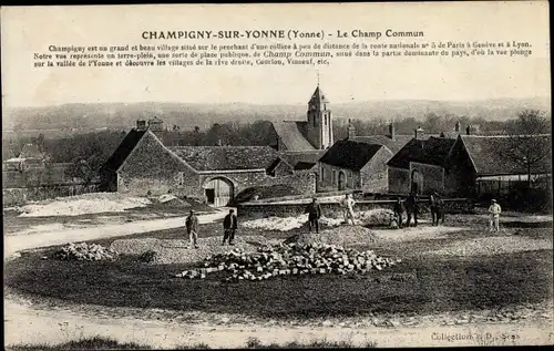 Ak Champigny Yonne, Vue generale
