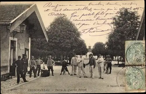 Ak Rouceux Neufchâteau Vosges, Entree du Quartier Rebeval