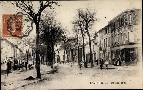 Ak L'Absie Deux Sevres, Grande Rue