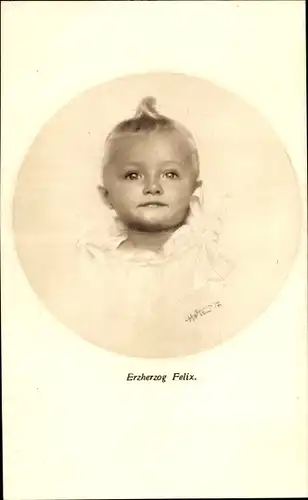 Künstler Ak Erzherzog Felix von Österreich, Kinderportrait