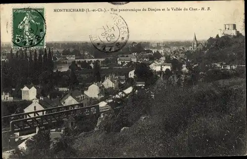 Ak Montrichard Loir et Cher, Vue Panoramique du Donjon