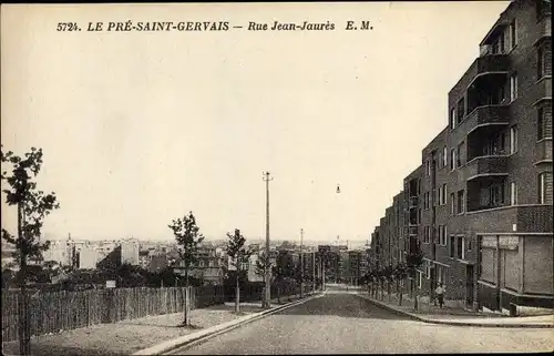 Ak Le Pre Saint Gervais Seine Saint Denis, Rue Jean Jaures