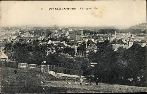 Ak Le Pre Saint Gervais Seine Saint Denis, Vue generale