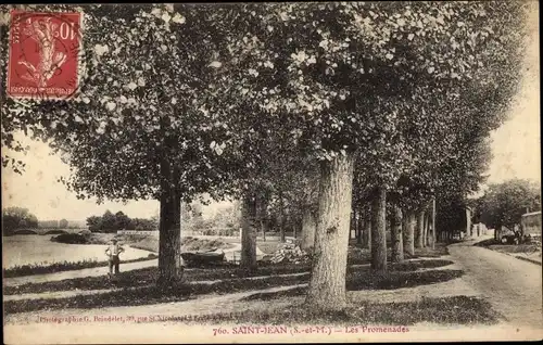 Ak Saint Jean les Deux Jumeaux Seine et Marne, Les Promenades