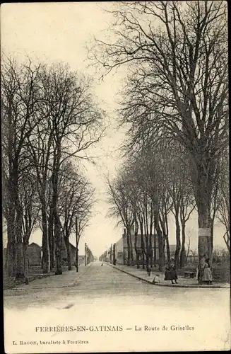 Ak Ferrières en Gâtinais Loiret, La Route de Griselles