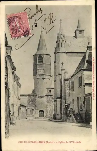 Ak Chatillon Coligny Loiret, Eglise du XVIe Siecle