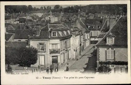 Ak Toucy Yonne, Vue prise du Pont Capurreau