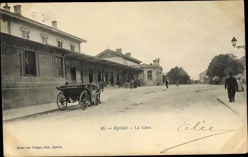Ak Épinal Lothringen Vosges, La Gare