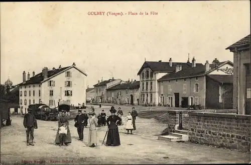 Ak Golbey Vosges, Place de la Fete