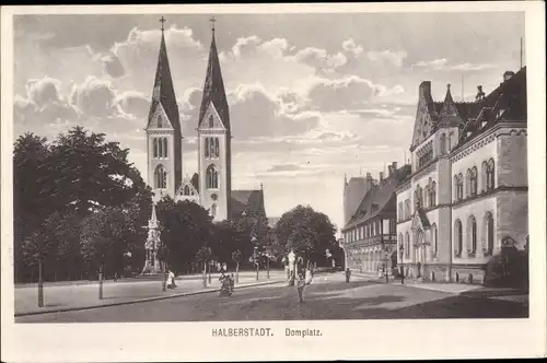 Ak Halberstadt Sachsen Anhalt, Domplatz