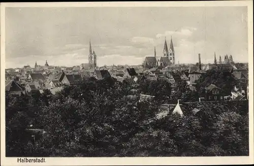 Ak Halberstadt Sachsen Anhalt, Blick auf den Ort