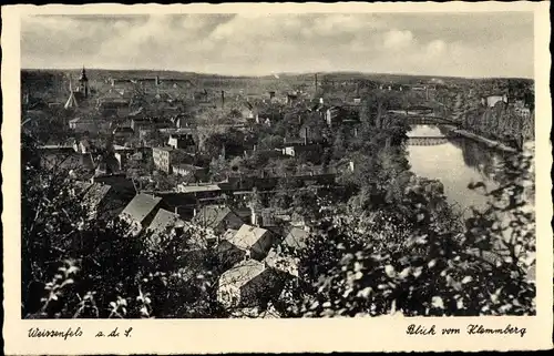 Ak Weißenfels an der Saale, Blick auf den Ort vom Klemmberg aus