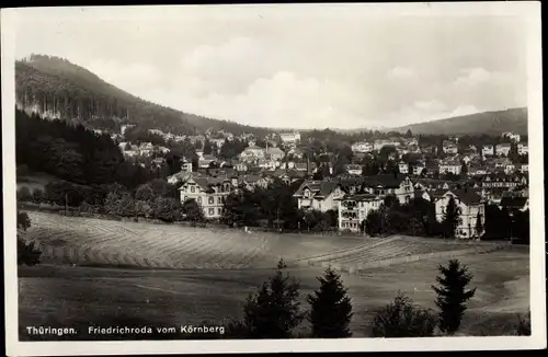 Ak Friedrichroda im Thüringer Wald, Ortsansicht vom Körnberg