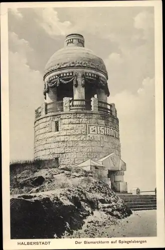 Ak Halberstadt Sachsen Anhalt, Bismarckturm auf Spiegelsbergen