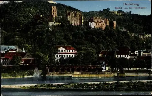 Ak Heidelberg am Neckar, Schloss von der Hirschstraße