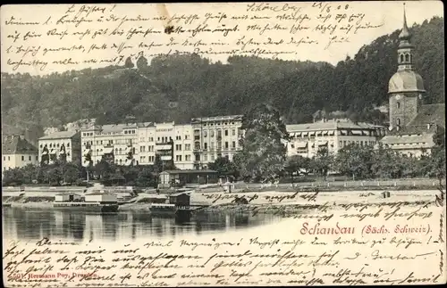 Ak Bad Schandau Sächsische Schweiz, Panorama