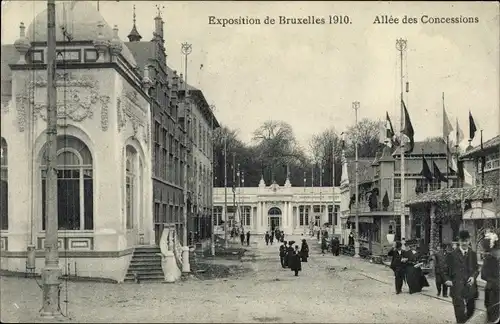 Ak Bruxelles Brüssel, Exposition Universelle, Allee des Concessions, Weltausstellung 1910