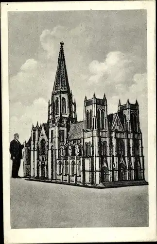 Ak Modell der Kathedrale zu New York aus Streichhölzern, Michael Kagemeier aus München