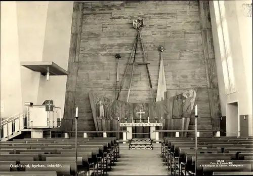 Ak Oxelösund Södermanlands Schweden, Kyrkan Interiör