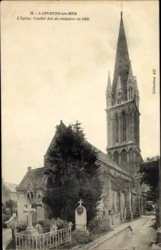 Ak Langrune sur Mer Calvados, Église