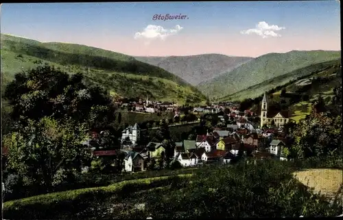 Ak Stosswihr Stoßweier Elsass Haut Rhin, Panorama des Ortes