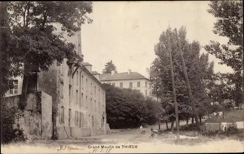 Ak Thieux Seine et Marne, Grand Moulin