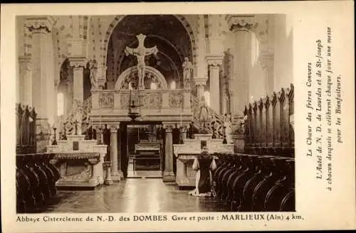Ak Marlieux Ain, Abbaye Cistercienne de N.-D. des Dombes, Gare et poste