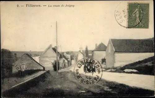 Ak Villecien Yonne, La Route de Joigny