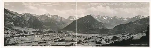 Klapp Ak Oberstdorf im Oberallgäu, Blick auf den Ort, Panorama, Gebirge