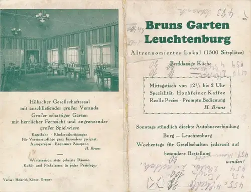 Landkarten Klapp Ak Leuchtenburg Schwanewede Niedersachsen, Bruns Garten, Bremer Schweiz