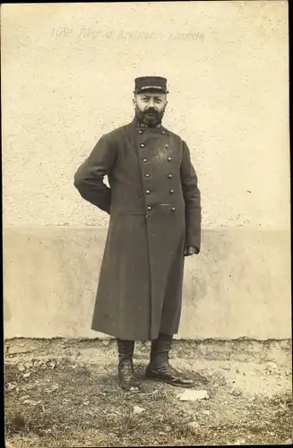 Foto Ak französischer Soldat, 109 Reg d'Artillerie Lourde