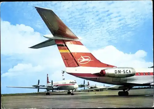 Ak Interflug Turbinenluftstrahlverkehrsflugzeug Tupolev Tu 134, DM SCA