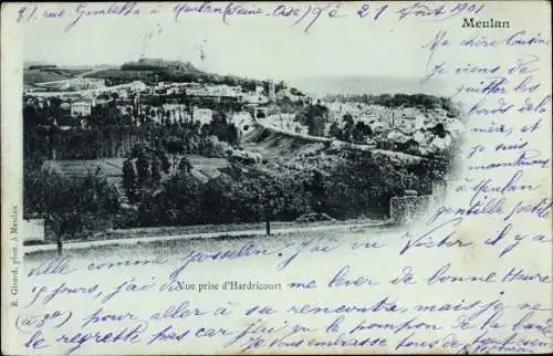 Ak Meulan en Yvelines, Vue prise d´Hardricourt