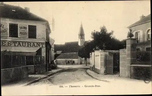 Ak Thomery Seine et Marne, Grande Rue