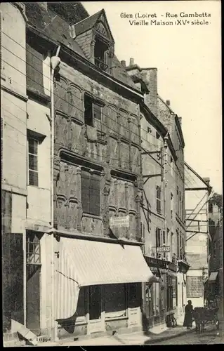 Ak Gien Loiret, Rue Gambetta Vieille Maison