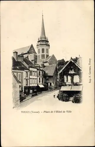 Ak Toucy Yonne, Place de l'Hotel de Ville
