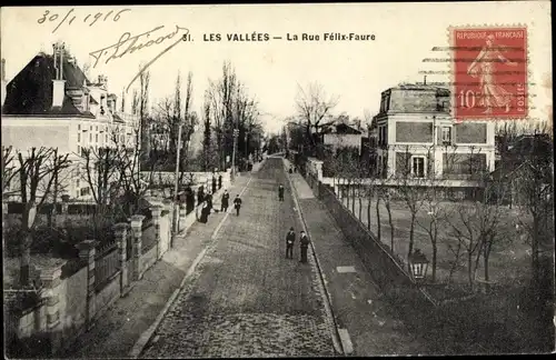 Ak Les Vallées Hauts de Seine, La Rue Félix Faure