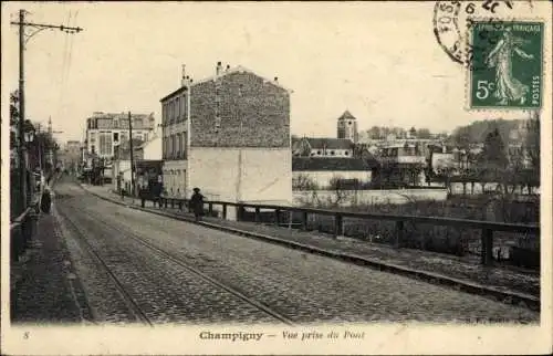 Ak Champigny sur Marne Val de Marne, Vue prise du Pont