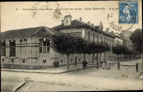 Ak Fontenay sous Bois Val de Marne, Boulevard des Ecoles, Ecole Maternelle