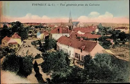 Ak Vigneux sur Seine Essonne, Vue générale prise du Calvaire