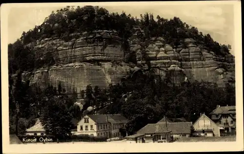 Ak Oybin in Sachsen, Teilansicht mit Berg