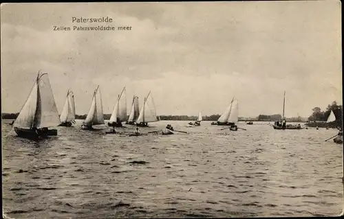 Ak Paterswolde Drenthe Niederlande, Zeilen Paterswoldsche meer, Segelboote