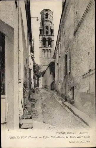 Ak Vermenton Yonne, Eglise Notre Dame, la Tour, XIV Siecle