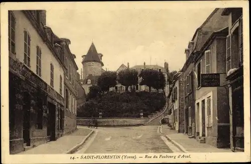 Ak Saint Florentin Yonne, Rue du Faubourg d´Aval