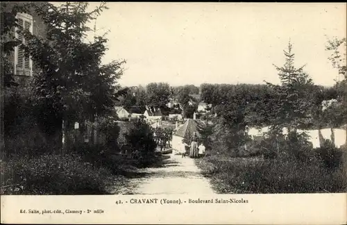 Ak Cravant Yonne, Boulevard Saint Nicolas