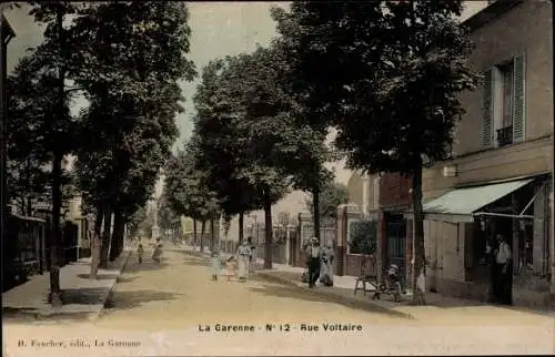 Ak La Garenne Colombes Hauts de Seine, Rue Voltaire