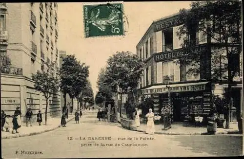 Ak La Garenne Colombes Hauts de Seine, Rue de la Pointe, Prise de la Rue de Courbevoie